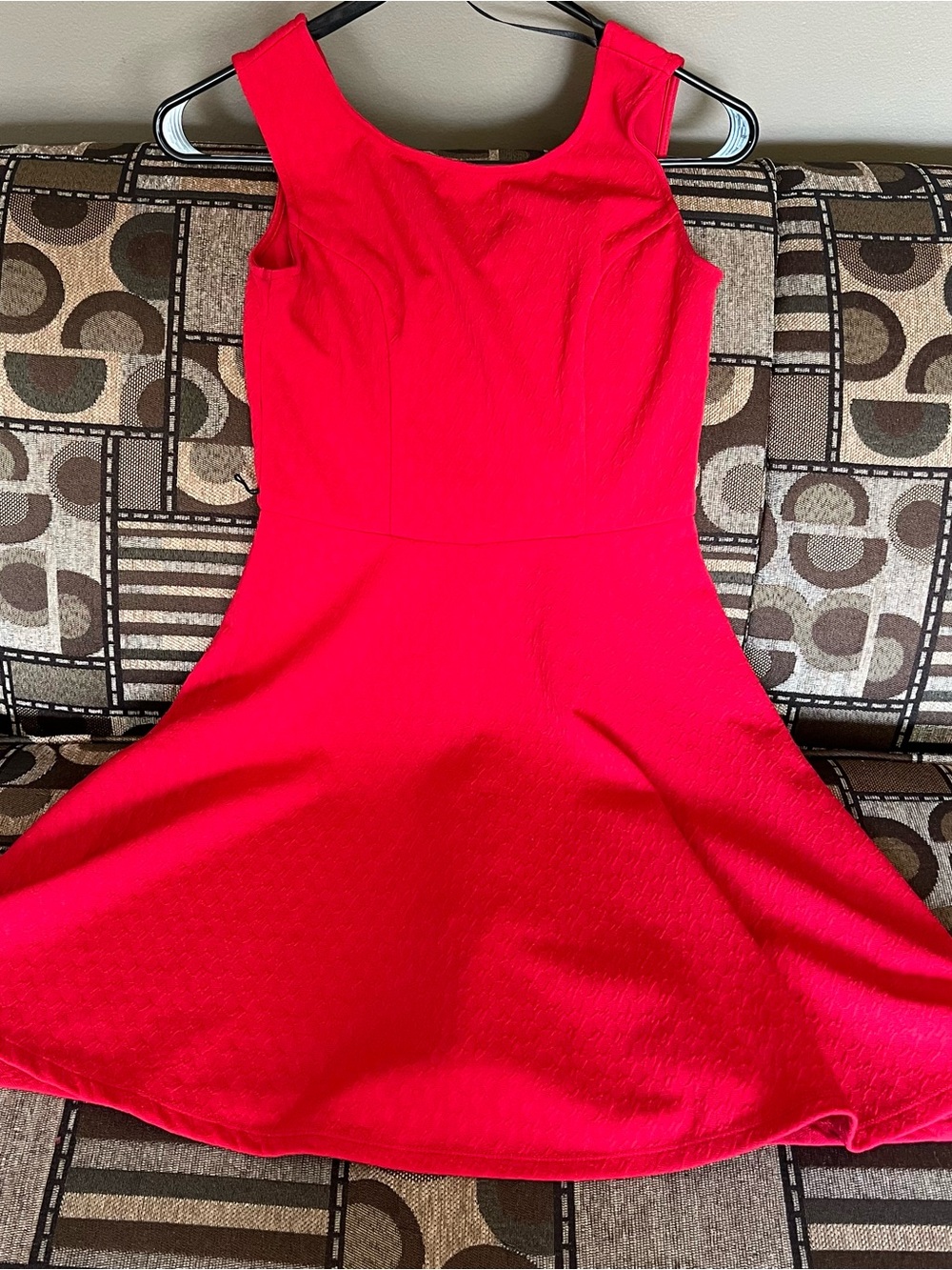 City Triangles Vibrant Red Fit & Flare Mini Dress